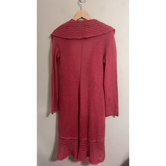 Moda International Size S Duster Cardigan Sweater kid Mohair Ruffled Whimsical - Picture 2 of 6